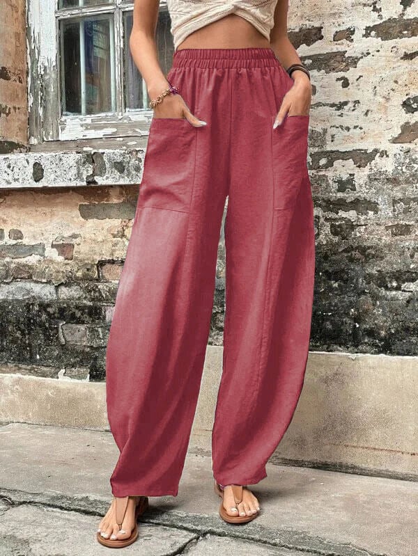 Salomee | Wide Leg Elastic Waist Pocket Pants