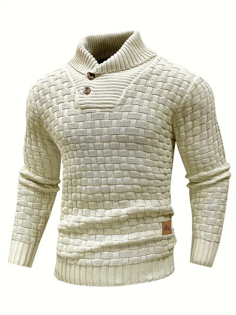 Homero | Textured Knit Turtleneck Long Sleeve Sweater