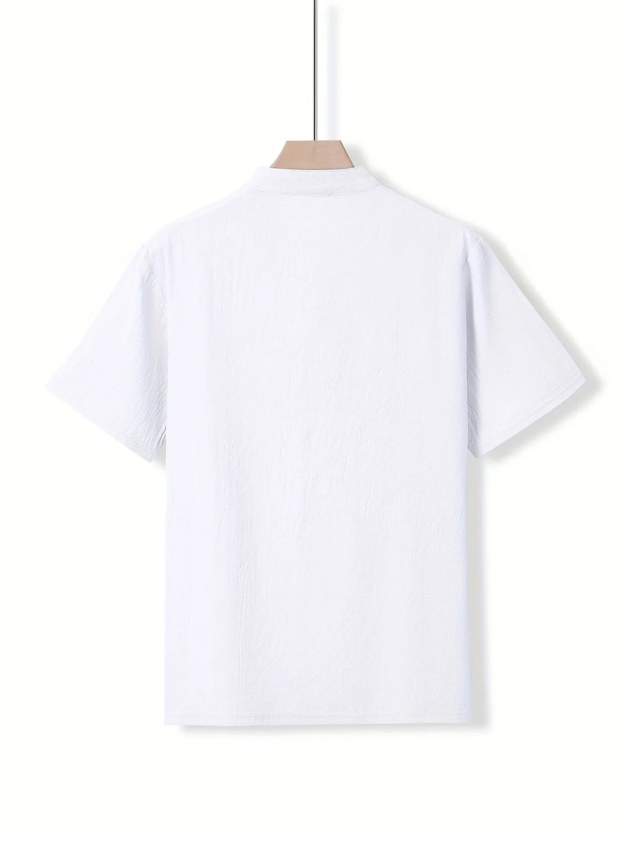 Markos | Short Sleeve Band Collar Henley Shirt