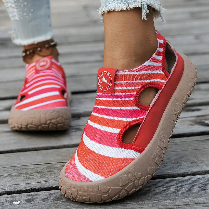 Lucia | Maylis Textured Sole Wedge Shoes
