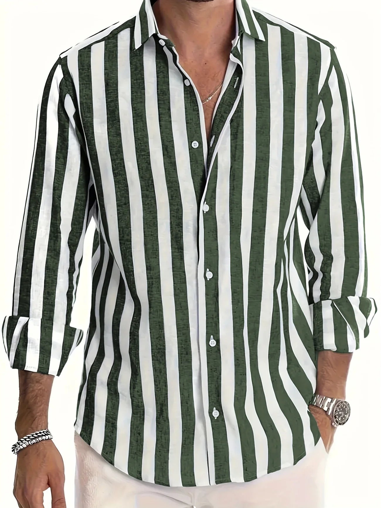 George | Long Sleeve Vertical Striped Button Shirt