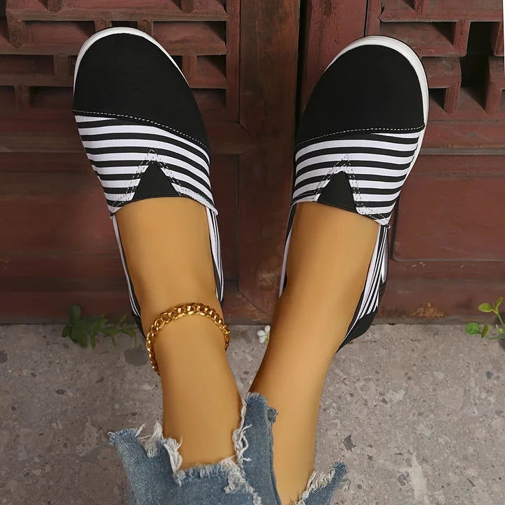 Tasha - Striped Slip On Wedge Sneakers