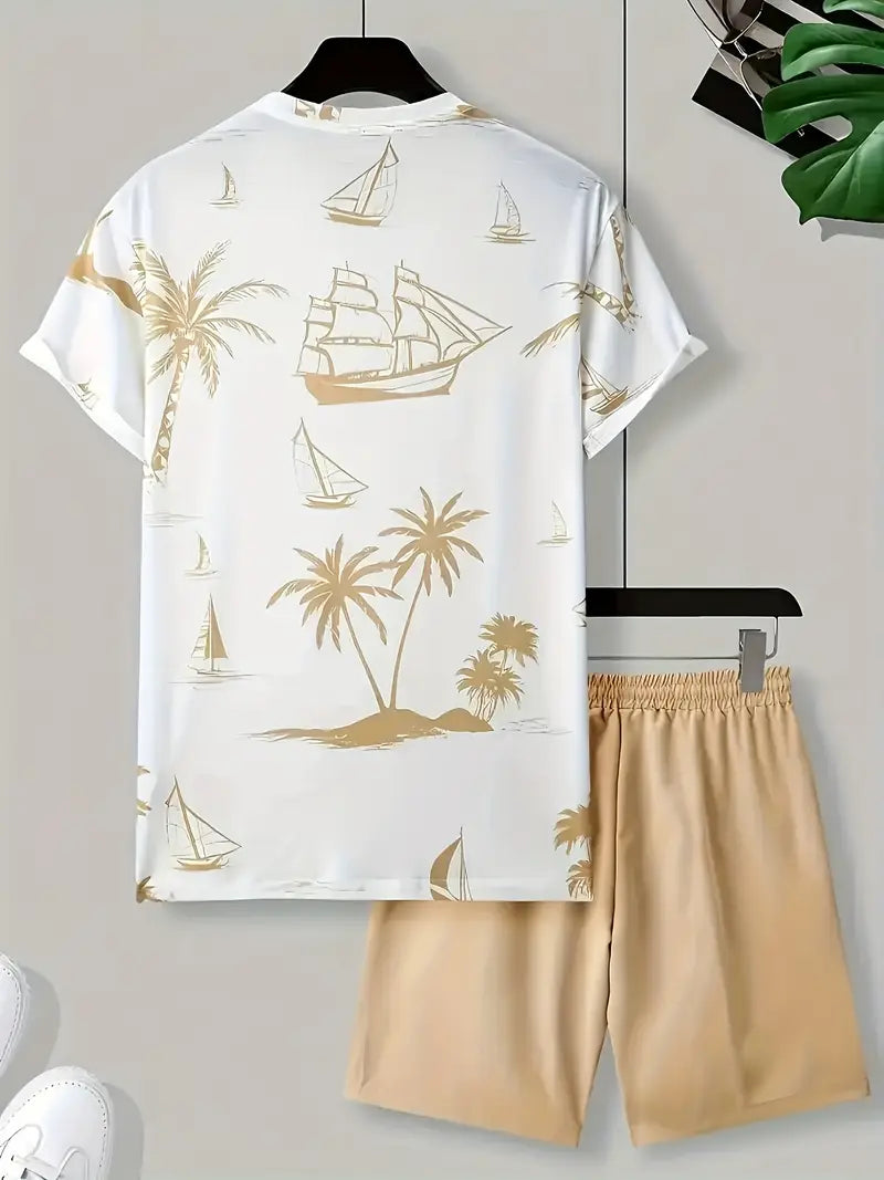 Barea | Tropical Print T Shirt Shorts Set