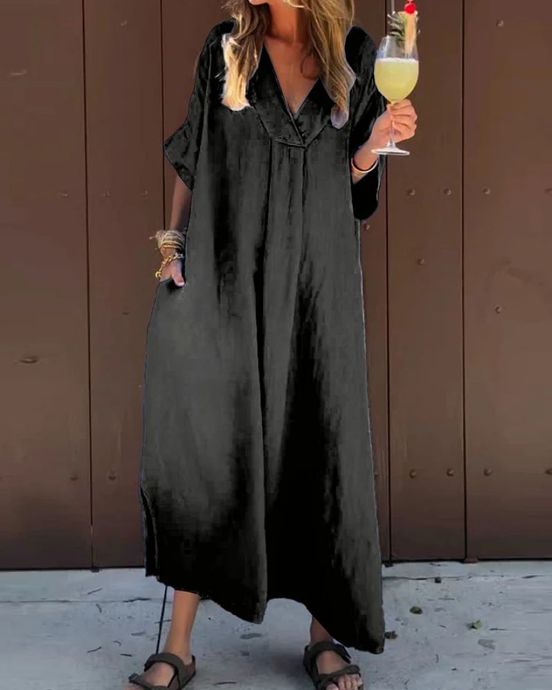 Zaira | V-Neck Loose Fit Maxi Dress