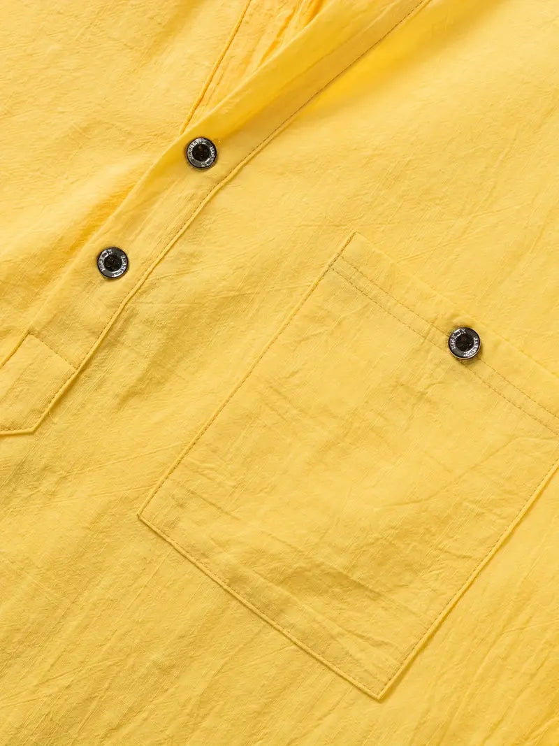 Vaughn - Short Sleeve Henley Pocket Shirt