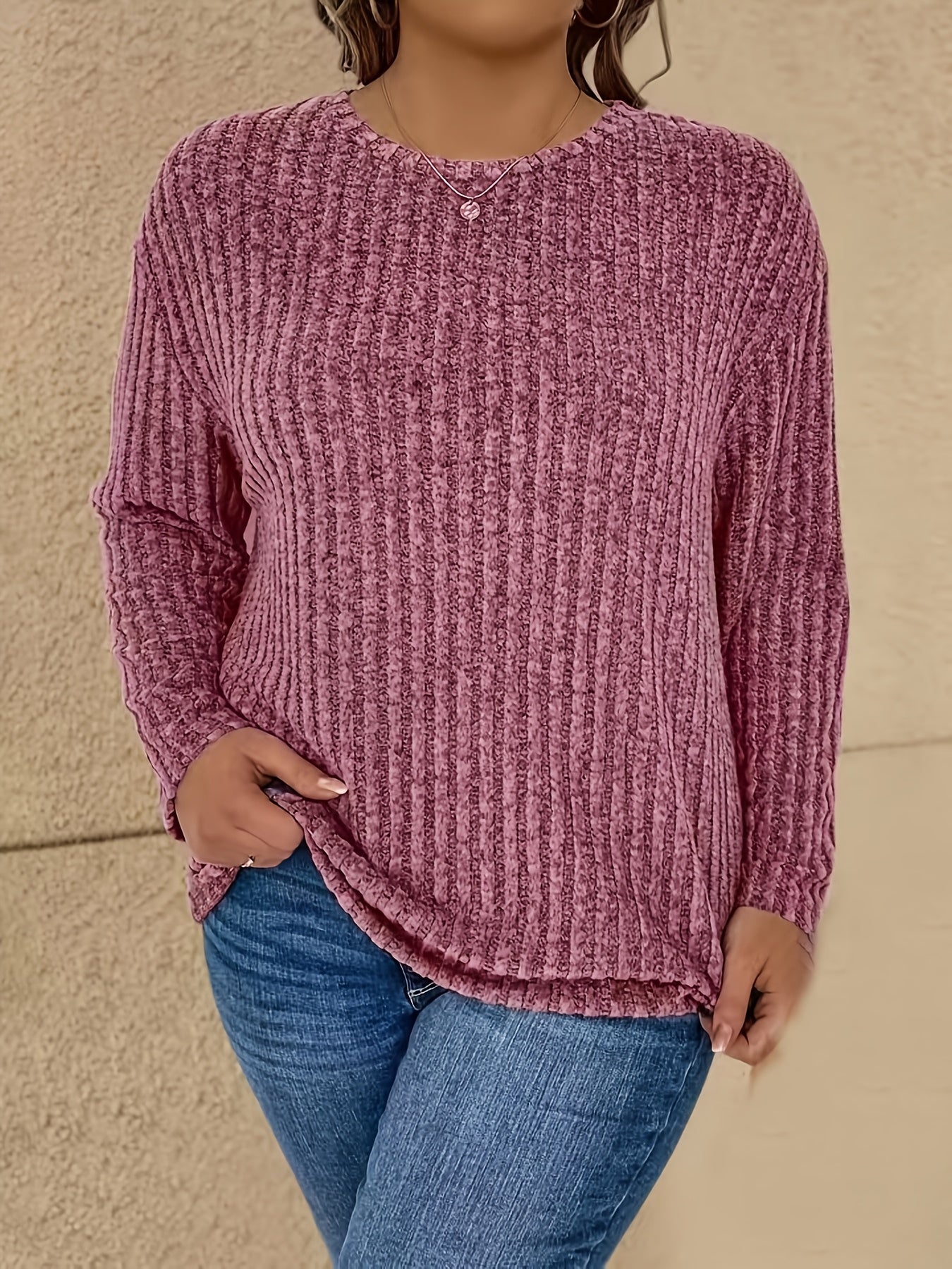 Katiya | Sweater with Loose Fit and Ribbed Texture