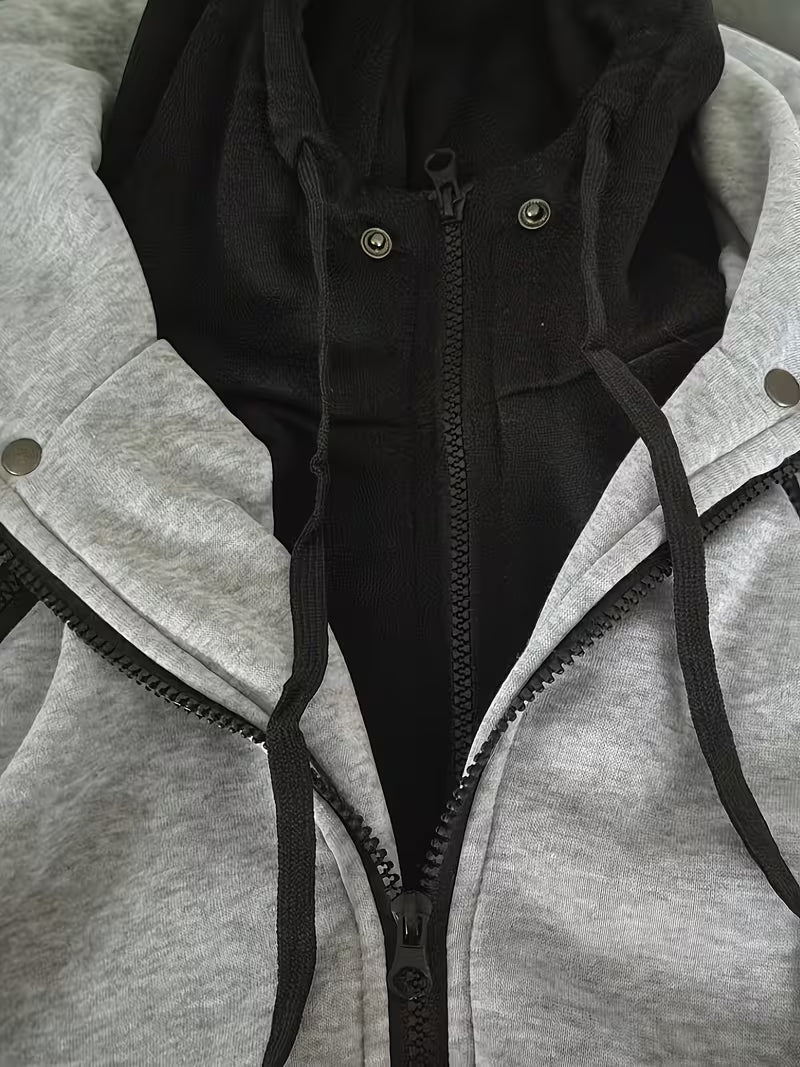 Griffiths | Hooded Color Block Zip Jacket