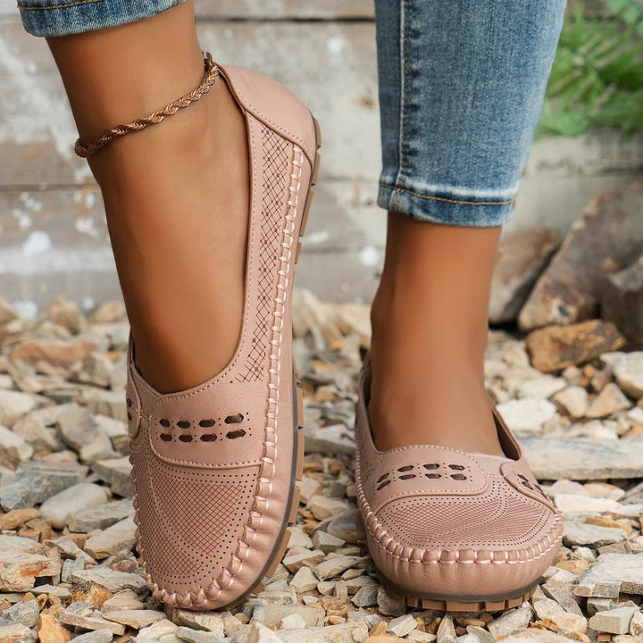 Gerdien | Slip On Loafers Perforated Round Toe