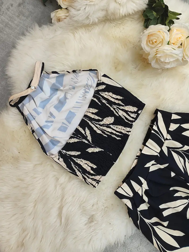 Zirina | Halter Crop Top Wide Leg Set