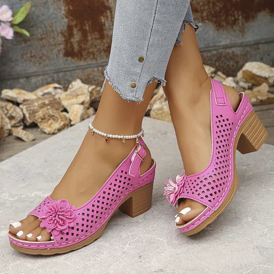 Imogen | Open Toe Slingback Block Heel Sandal