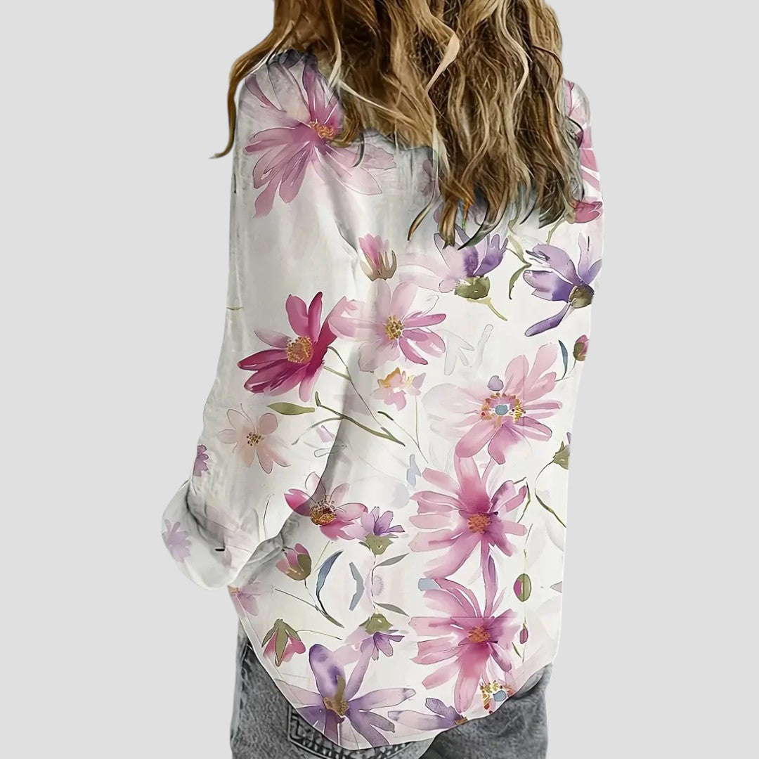 Mayla | Floral Print Button Front Blouse Shirt