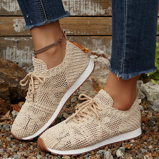 Susannah - Knitted Lace Up Breathable Sneakers