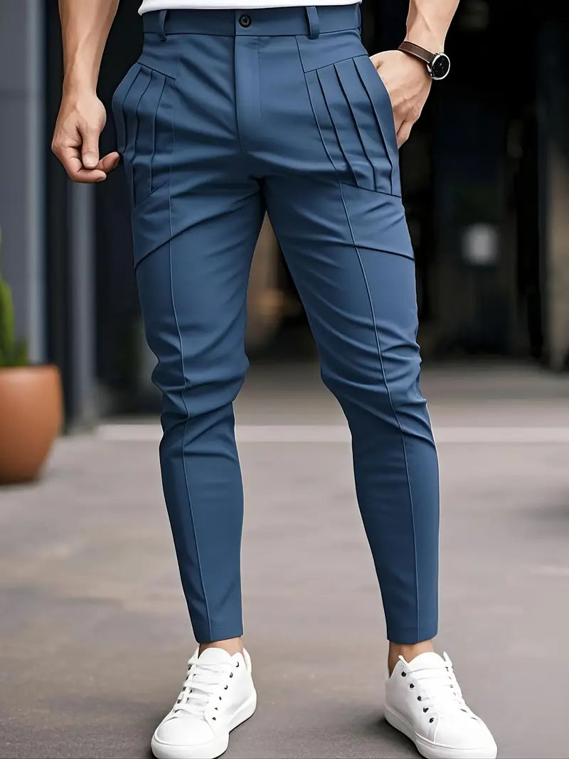 Edgardo | Slim Fit Pleated Front Pants
