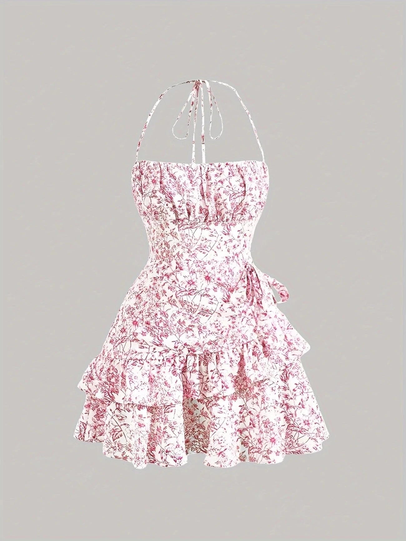 Ortagus | Dress Floral Ruffle Tie Strap Mini