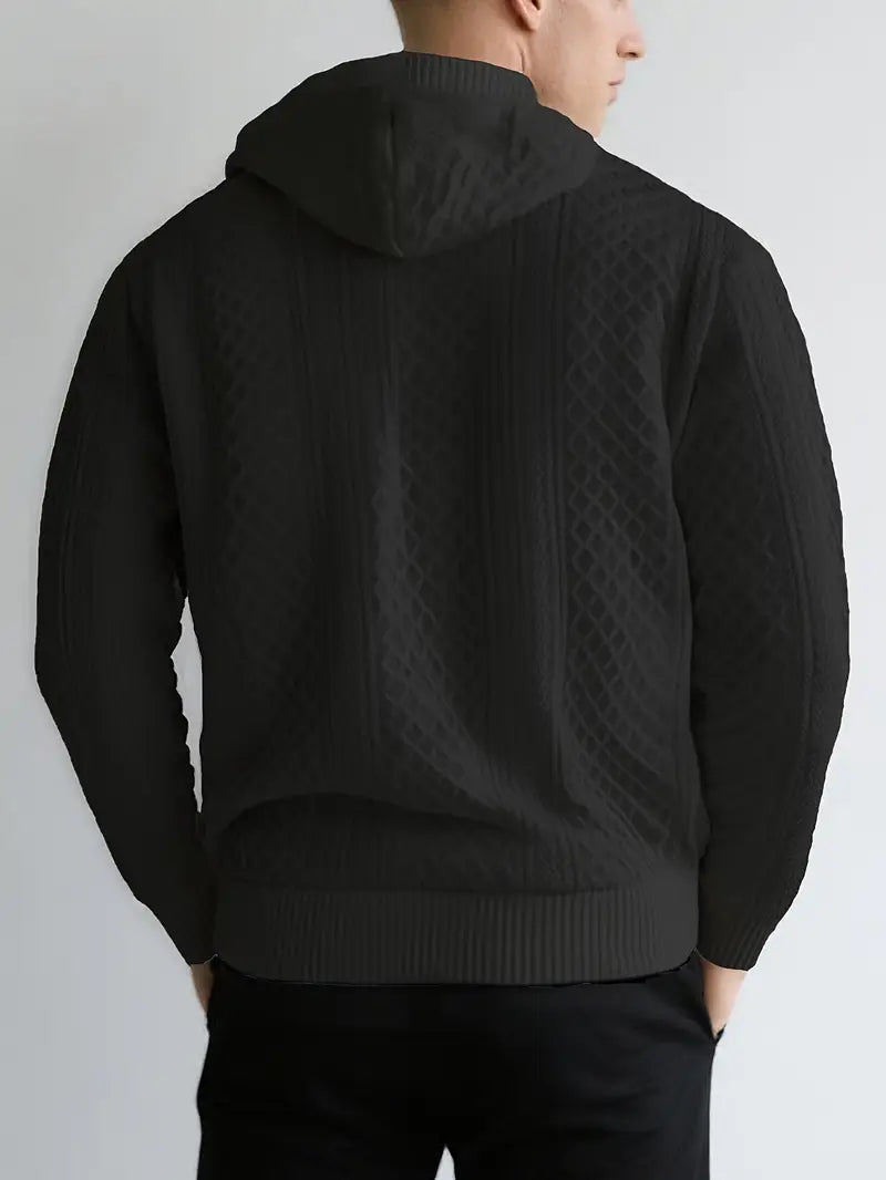Karah | Long Sleeve Textured Knit Hooded Sweater