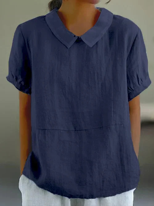 Henny | Collared Short Sleeve Blouse