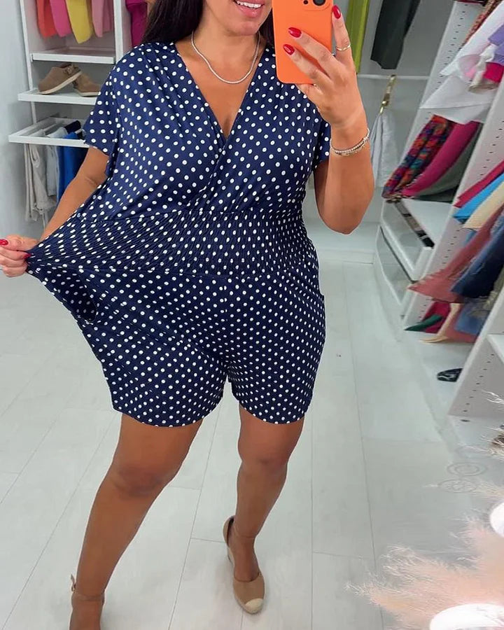 Peyton | Polka Dot Short Sleeve Romper