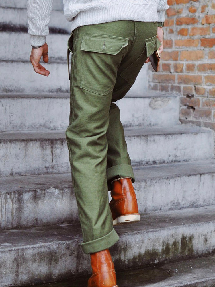 Matheos | Military Style Straight Leg Pants