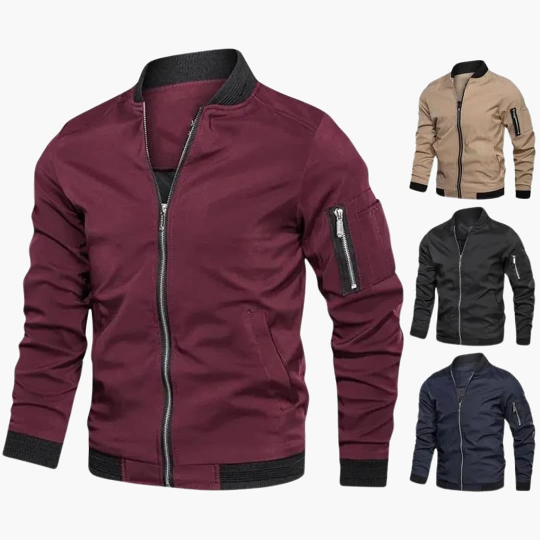 Gumaro | Bomber Style Zip Jacket