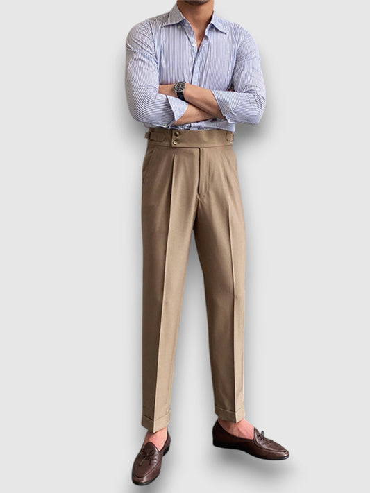 Flurin | High Waist Pleated Trouser Pants