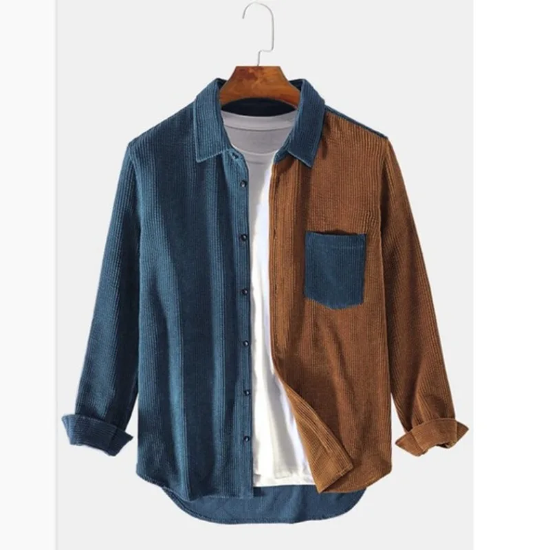 Geraldus | Shirt Long-Sleeve Paneled Corduroy Button Front