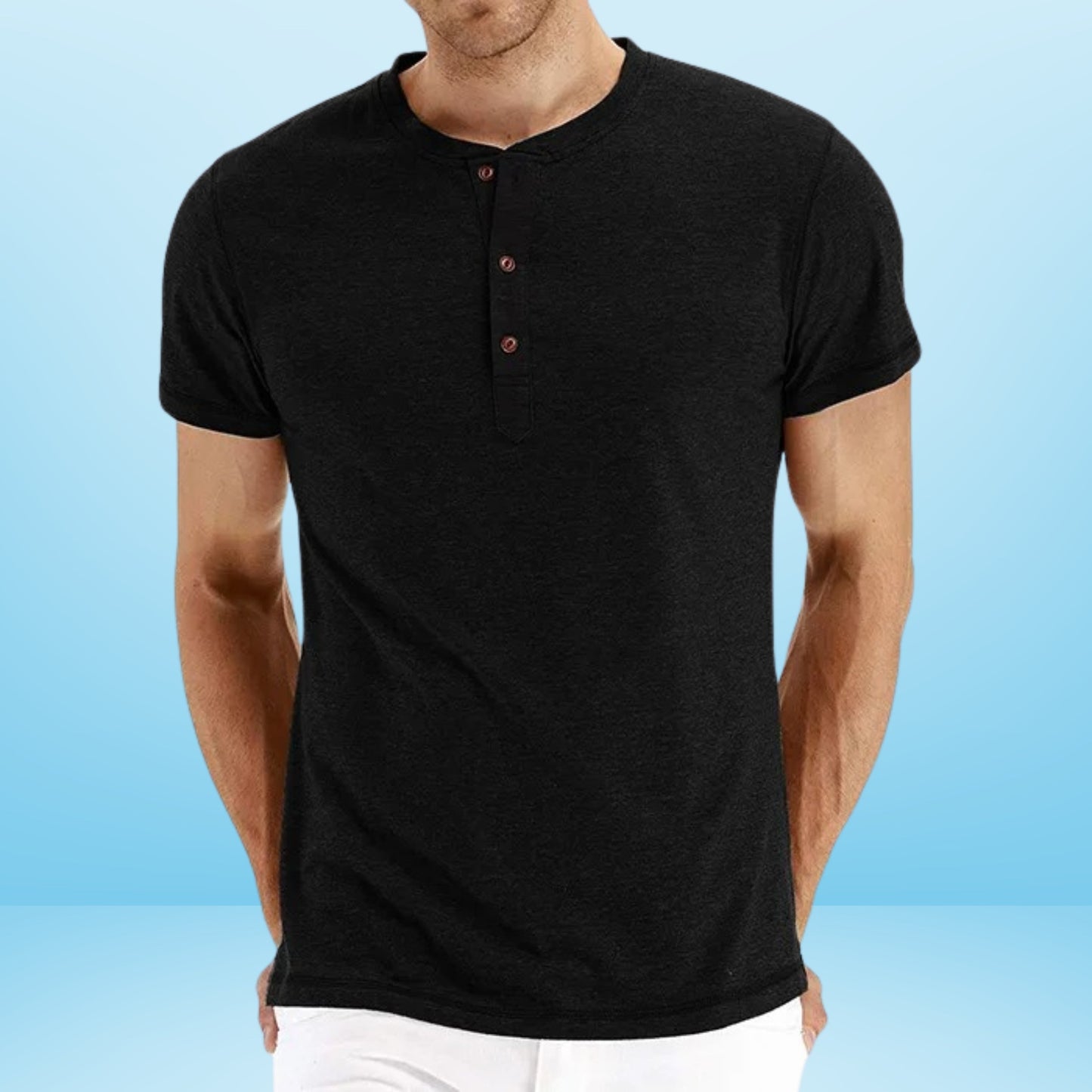 Bilgert | Short Sleeve Henley Neck T-Shirt