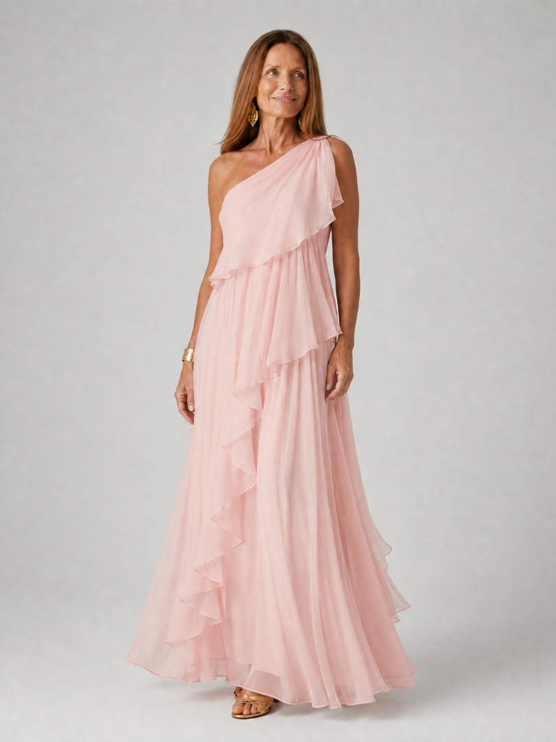 Seyma | One Shoulder Ruffle Maxi Dress