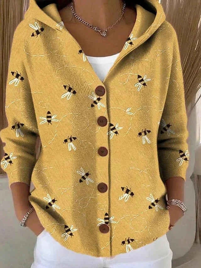 Annie | Cardigan Hooded Button-Front Long-Sleeve Top