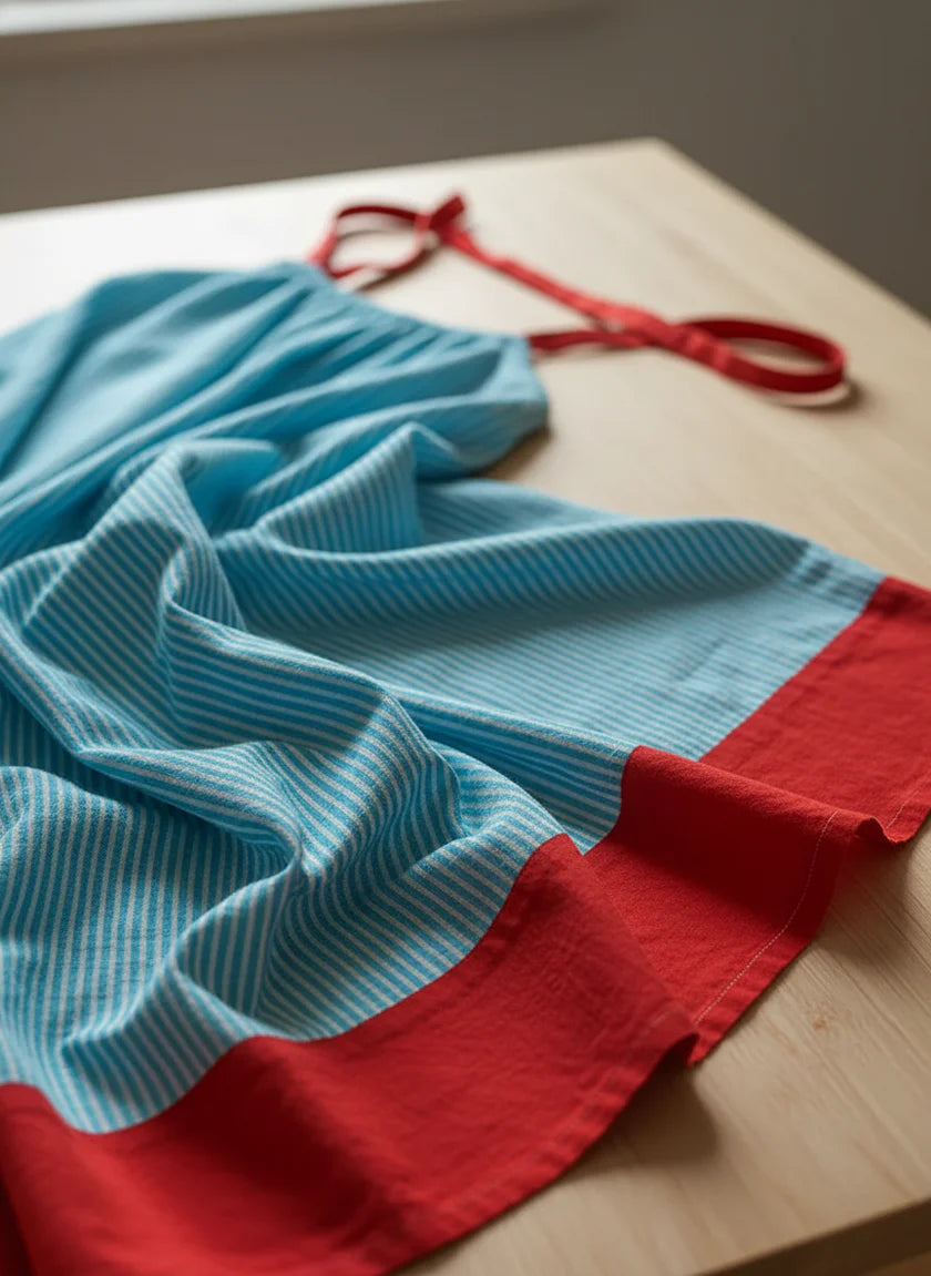 Sallina | Striped Maxi Dress With Red Contrast