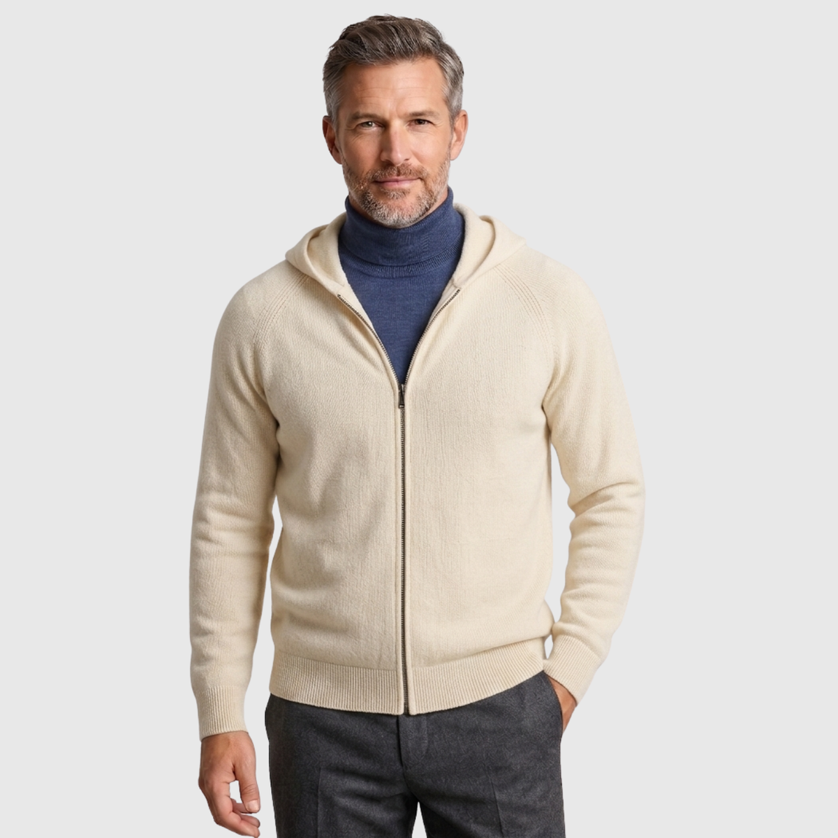 Atlascore | Hooded Merino Wool Zip-Up Sweater