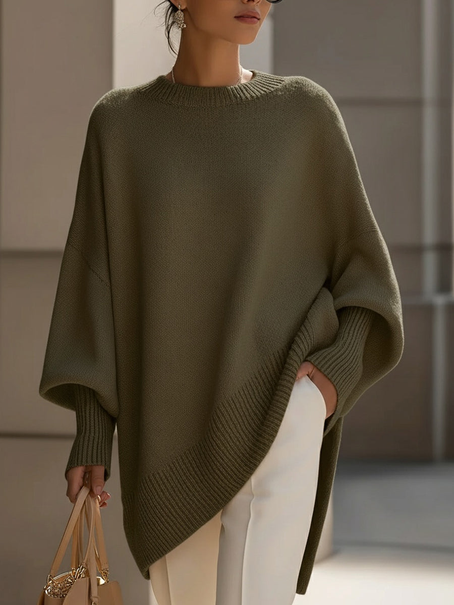 Roslyn | Sweater Batwing Long Sleeve Asymmetrical Hem