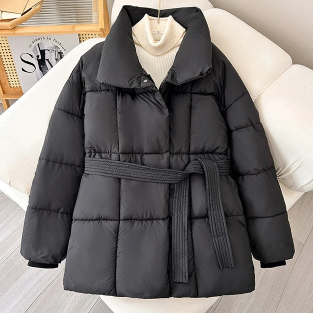 Helieluza | Puffer Jacket with Belted Waist