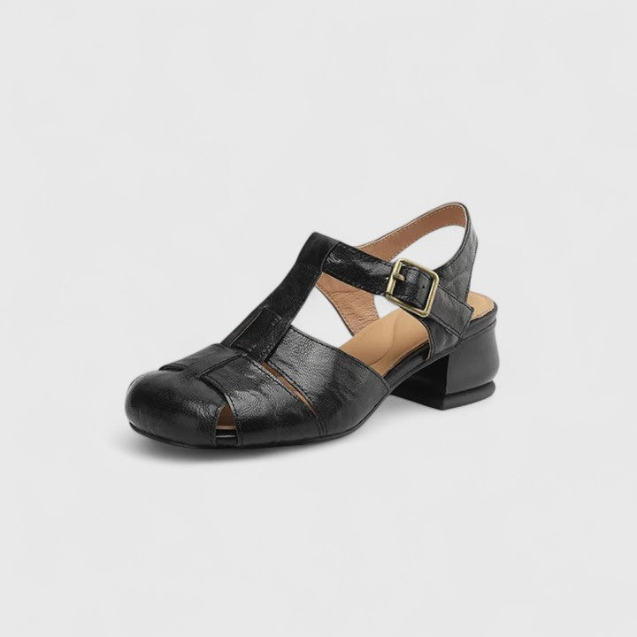 Kathy | Closed Toe T Strap Buckle Sandal