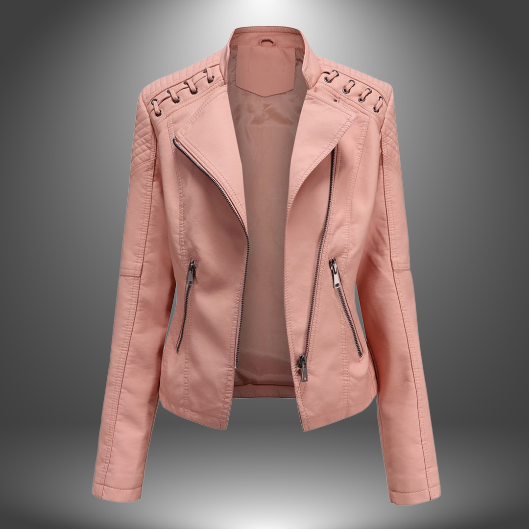 Lilia | Faux Leather Zip Jacket