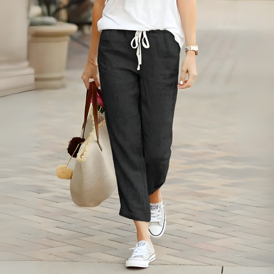 Izumi | Trousers Cropped Drawstring Wide Leg Pants