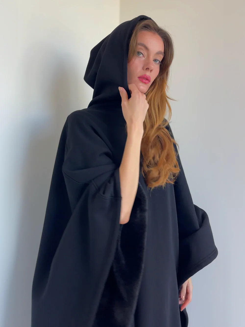 VelvetNomad | Hooded Blanket Poncho With Soft-Looking Lining