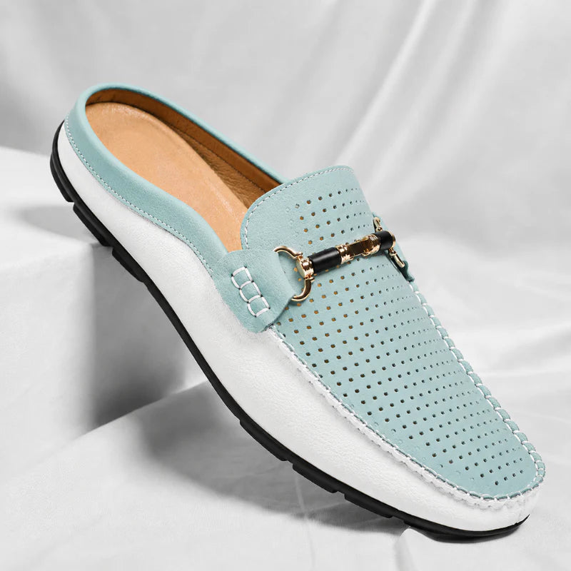 Yerson | Perforated Slip-On Mule Loafers