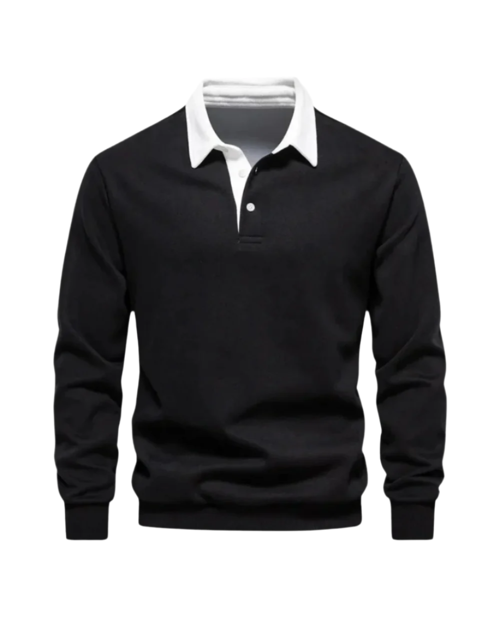 Farouk | Long Sleeve Contrast Collar Polo Shirt
