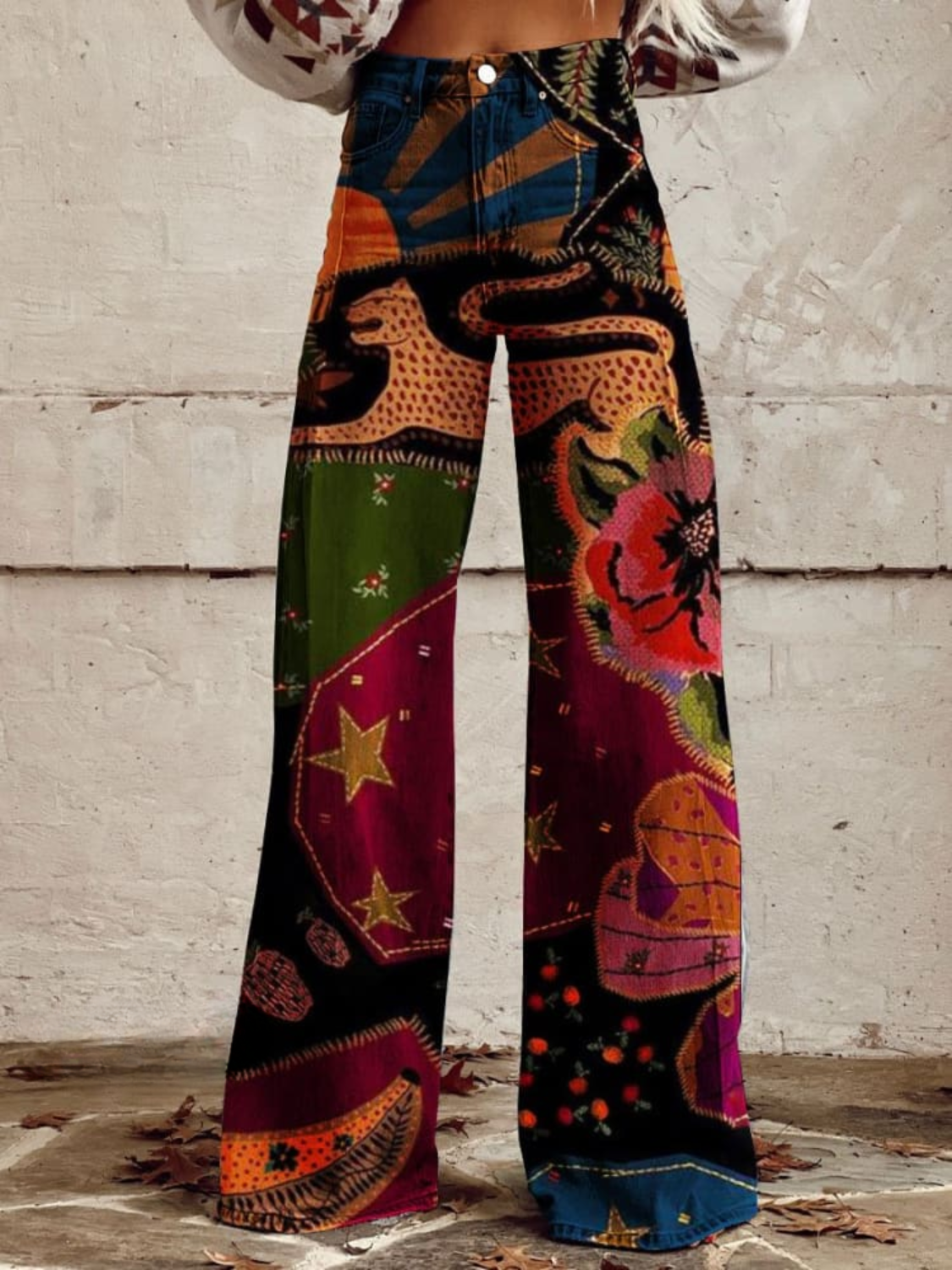 ERINA | Pants with Vintage Boho Patchwork Print