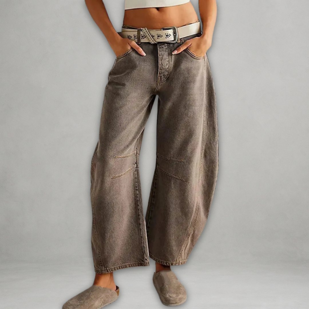 Patricija | Denim Barrel Leg Pocket Jeans