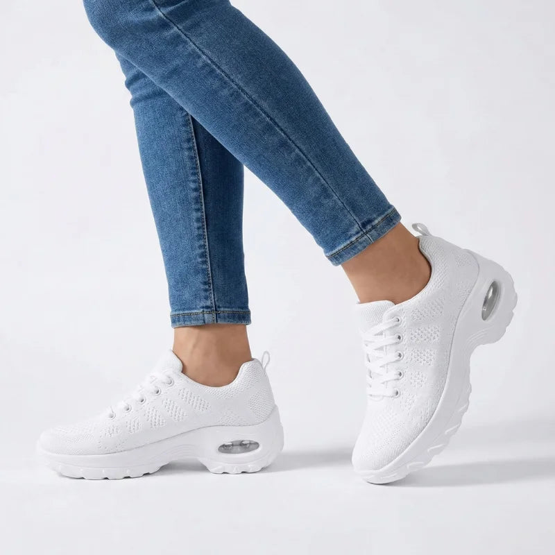 Winnie | Knit Lace-Up Platform Walking Sneakers