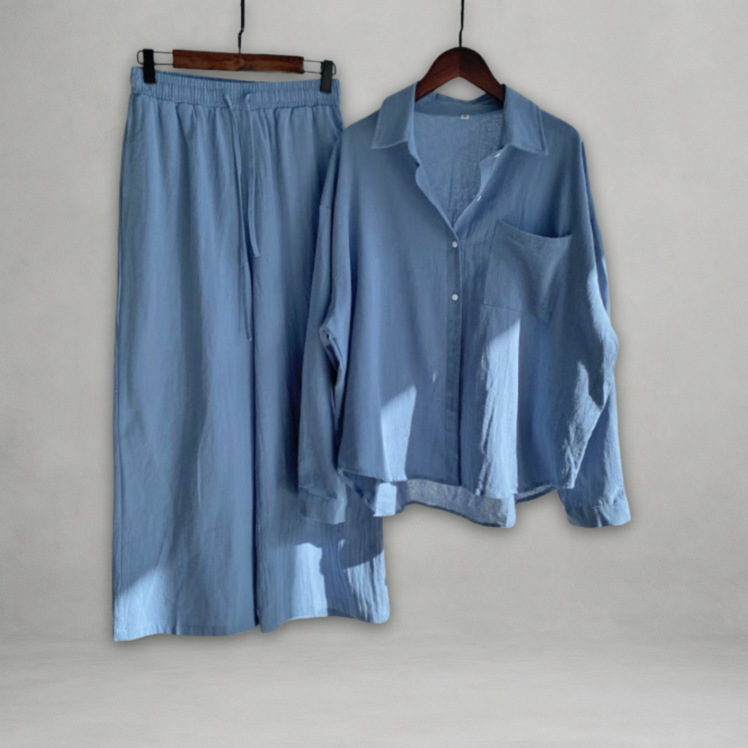 Ottavia | Two Piece Shirt Wide Leg Set