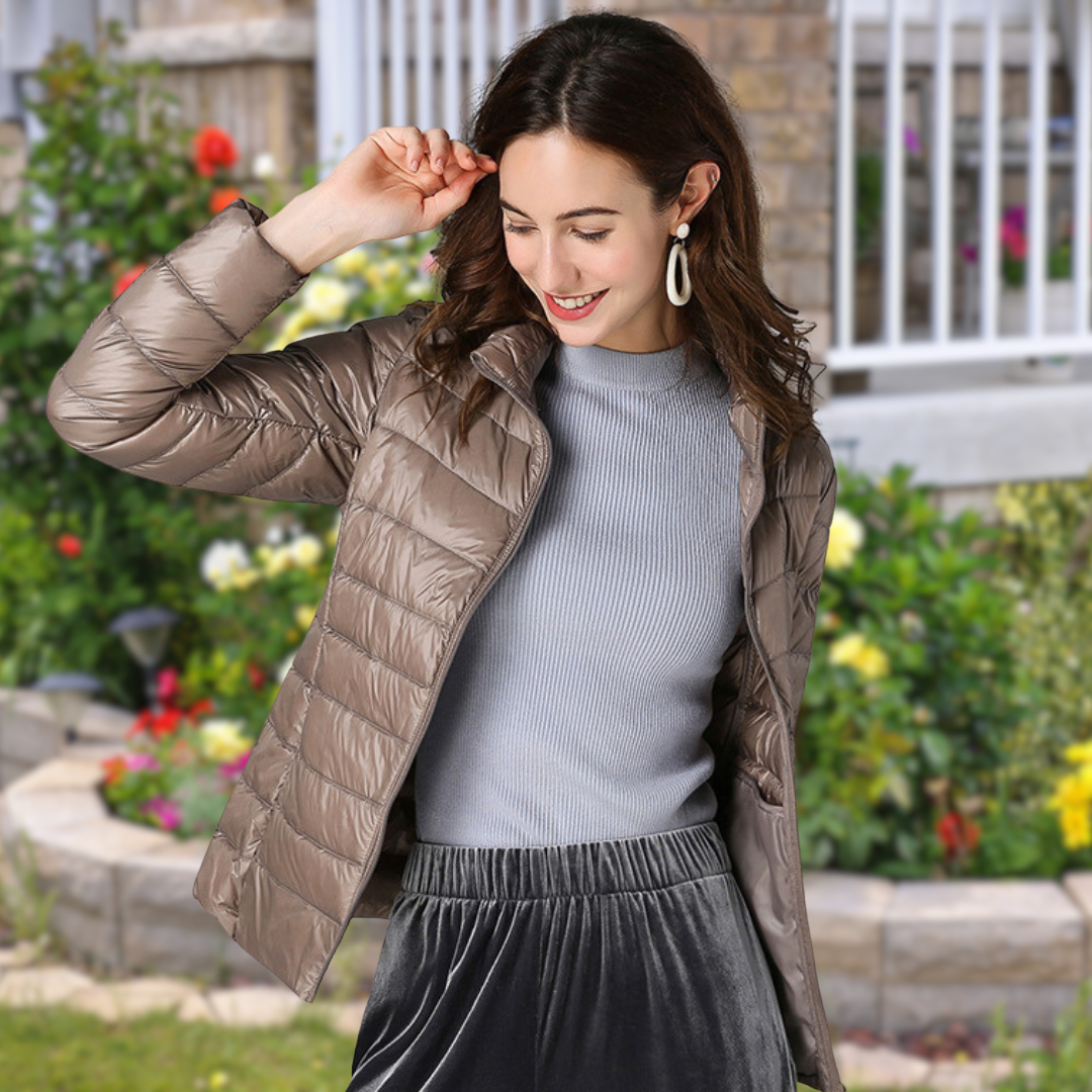 Isla | Lightweight Quilted Stand Collar Puffer Jacket