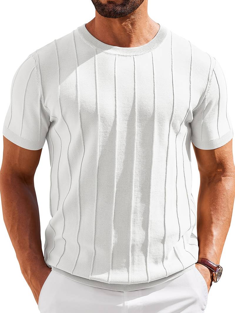 Sang | Short Sleeve Round Neck Knitted T-Shirt