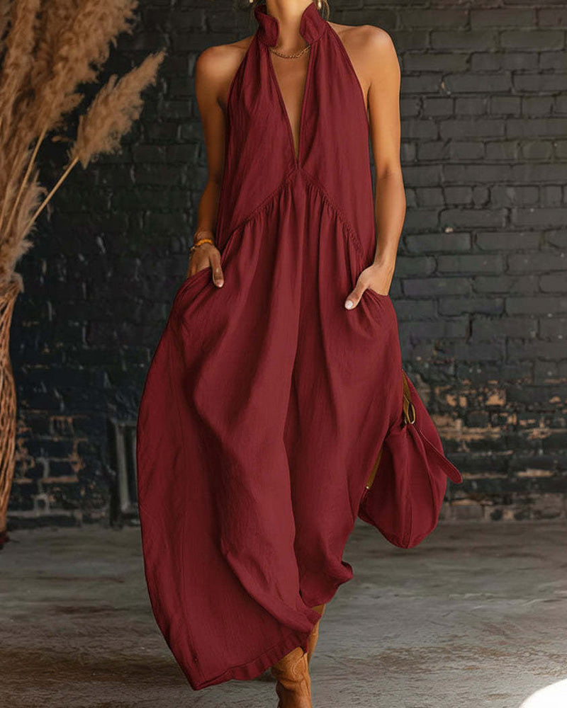 Saorla | Halter Neck Maxi Dress