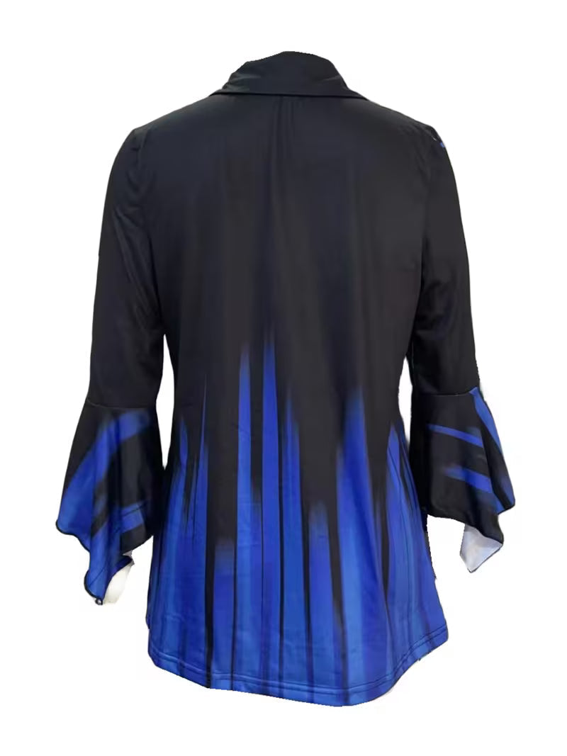 Anerisosa | Printed Lapel Top with Irregular Sleeves