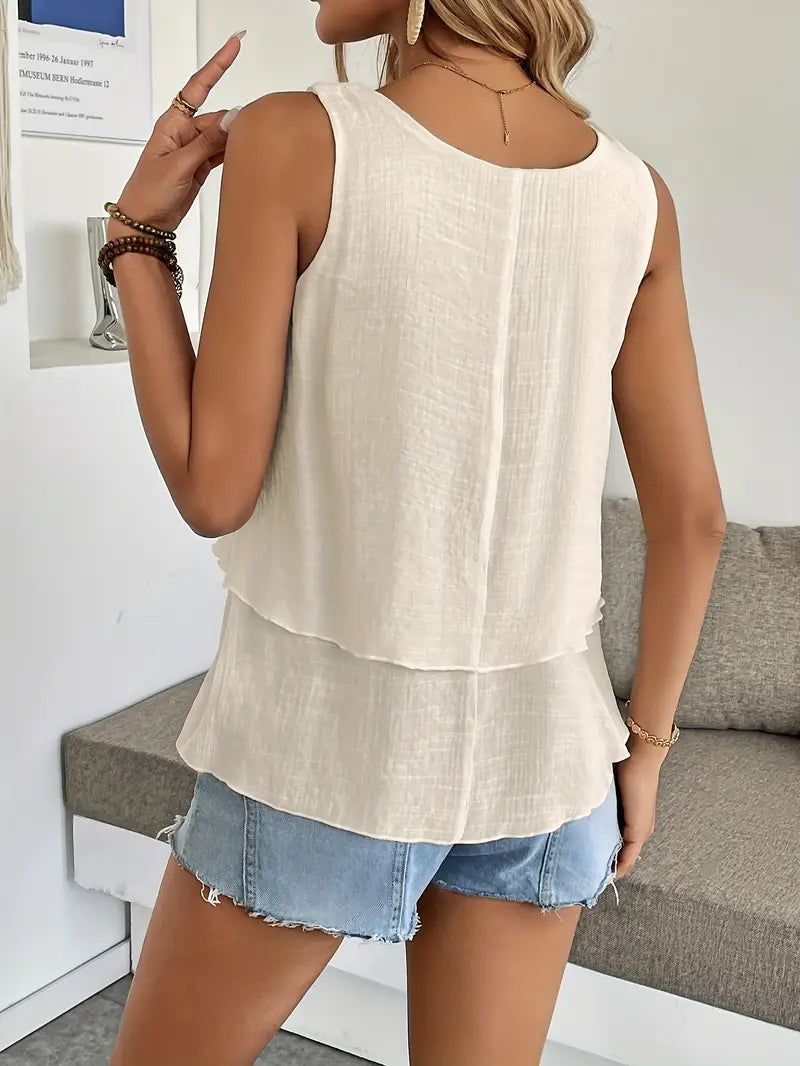 Cressida | Sleeveless Layered Swing Tank Top