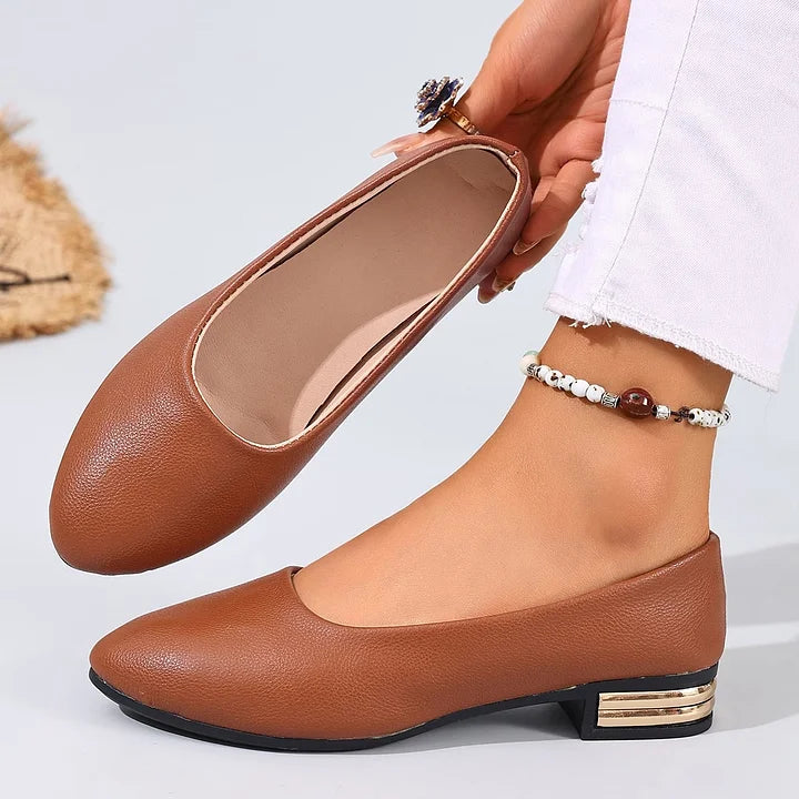 Kenzie | Low Heel Round Toe Ballet Flats