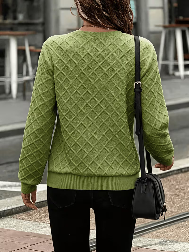 Juliet | Sweatshirt Long Sleeve Textured Zip Neck