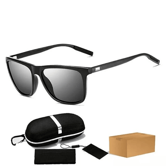 AeroShades - Rectangular Frame Polarized Sunglasses With Case